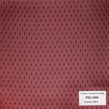 P02.008 Luxury Jacquard Lining - Đỏ Hoa Văn